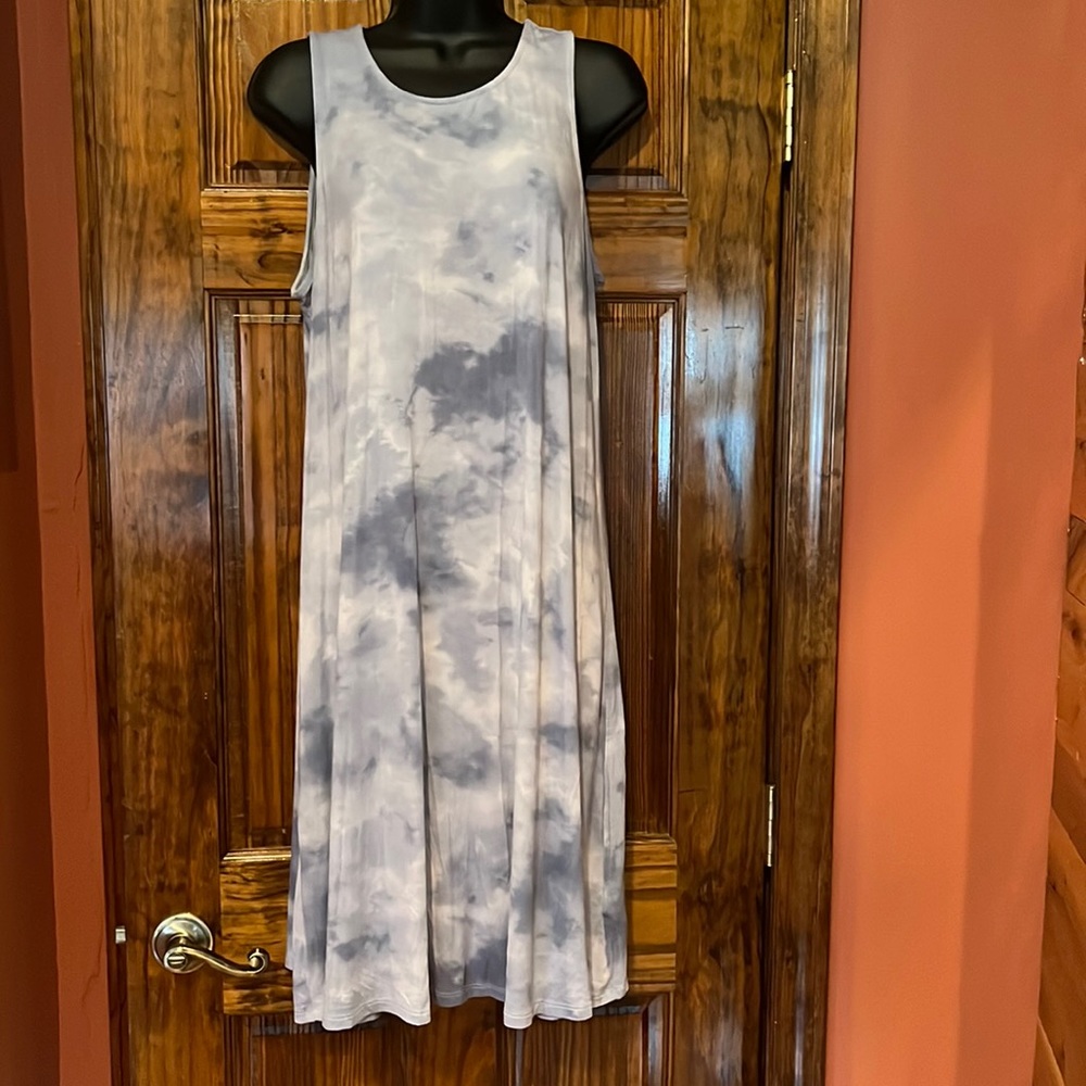 Light Blue Tie Dye Dress